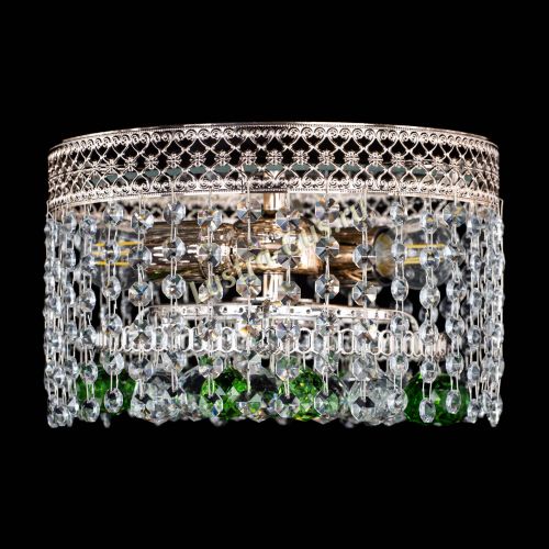 Люстра Венеция шар №2 зеленая в Новокузнецке Гусь Хрустальный