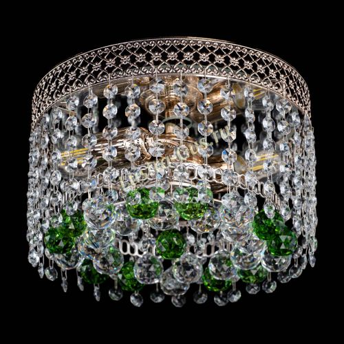 Люстра Венеция шар №2 зеленая в Новокузнецке Гусь Хрустальный