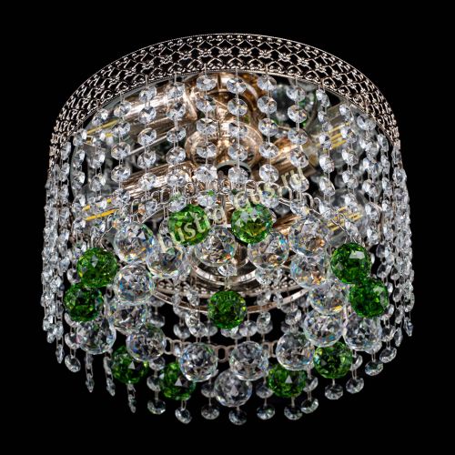 Люстра Венеция шар №2 зеленая в Новокузнецке Гусь Хрустальный