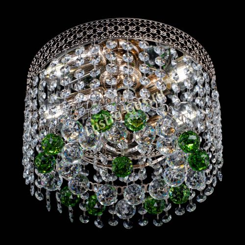 Люстра Венеция шар №2 зеленая в Новокузнецке Гусь Хрустальный