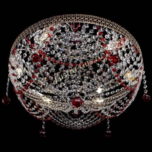 Люстра Венеция Жасмин красная в Новокузнецке Гусь Хрустальный