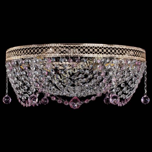 Люстра Венеция Жасмин розовая в Новокузнецке Гусь Хрустальный