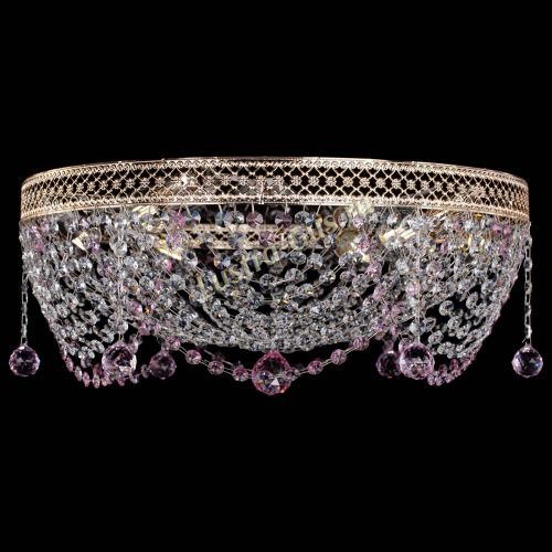 Люстра Венеция Жасмин розовая в Новокузнецке Гусь Хрустальный