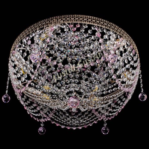 Люстра Венеция Жасмин розовая в Новокузнецке Гусь Хрустальный