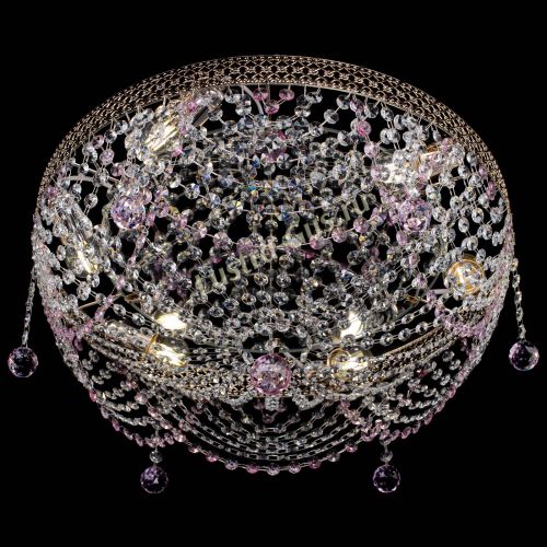 Люстра Венеция Жасмин розовая в Новокузнецке Гусь Хрустальный