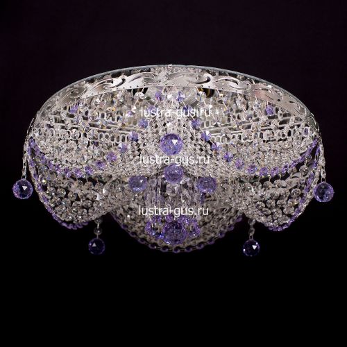 Люстра Виктория сиреневая в Новокузнецке Гусь Хрустальный