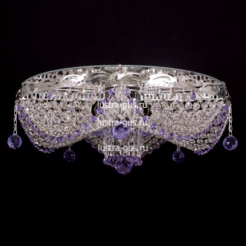 Люстра Виктория сиреневая в Новокузнецке Гусь Хрустальный
