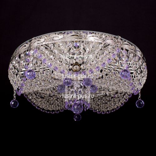 Люстра Виктория сиреневая в Новокузнецке Гусь Хрустальный