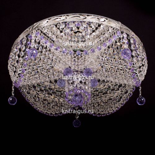 Люстра Виктория сиреневая в Новокузнецке Гусь Хрустальный