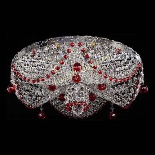 Люстра Виктория красная в Новокузнецке Гусь Хрустальный