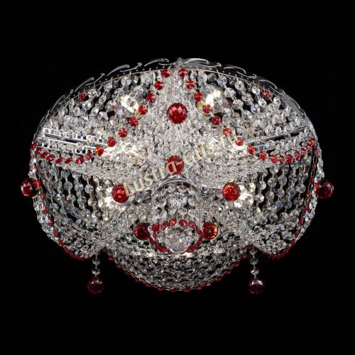 Люстра Виктория красная в Новокузнецке Гусь Хрустальный