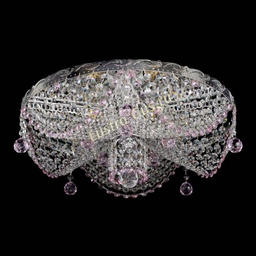 Люстра Виктория розовая в Новокузнецке Гусь Хрустальный