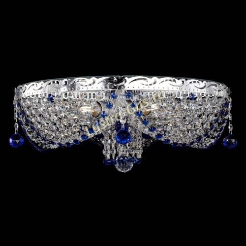 Люстра Виктория Синяя в Новокузнецке Гусь Хрустальный