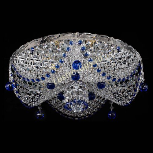 Люстра Виктория Синяя в Новокузнецке Гусь Хрустальный