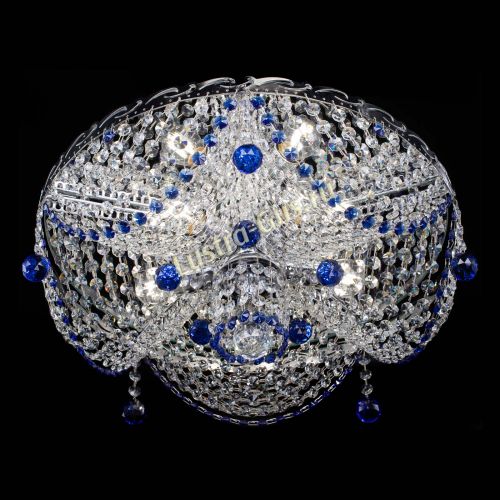 Люстра Виктория Синяя в Новокузнецке Гусь Хрустальный