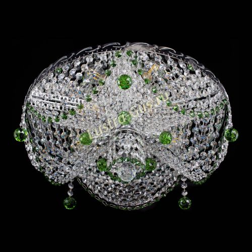 Люстра Виктория зеленая в Новокузнецке Гусь Хрустальный