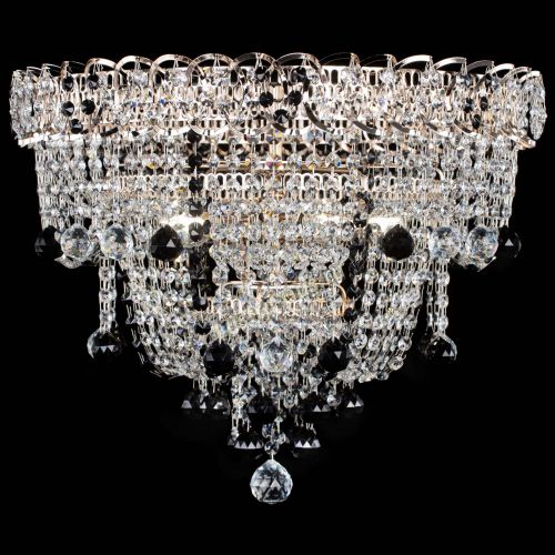 Люстра Водопад Софья черная в Новокузнецке Гусь Хрустальный