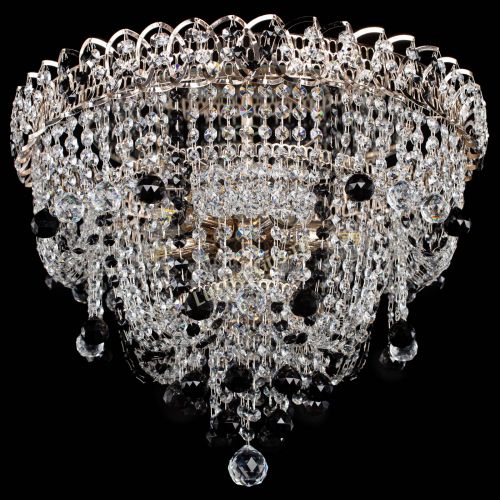 Люстра Водопад Софья черная в Новокузнецке Гусь Хрустальный