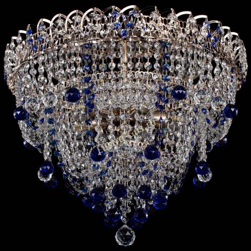 Люстра Водопад Софья синяя в Новокузнецке Гусь Хрустальный