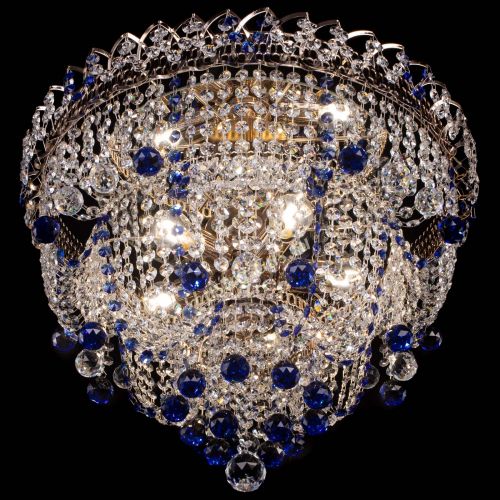 Люстра Водопад Софья синяя в Новокузнецке Гусь Хрустальный