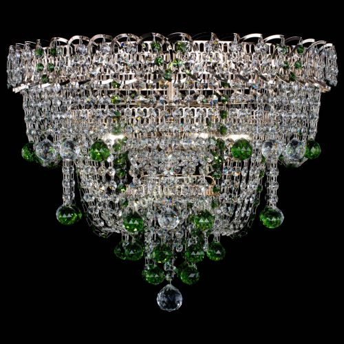 Люстра Водопад Софья зеленая в Новокузнецке Гусь Хрустальный