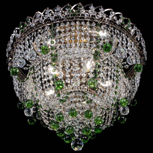 Люстра Водопад Софья зеленая в Новокузнецке Гусь Хрустальный