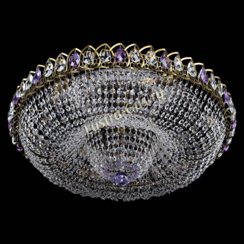 Люстра Водоворот Купол под бронзу Фиолетовый в Новокузнецке Гусь Хрустальный