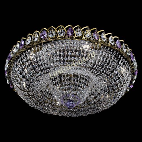 Люстра Водоворот Купол под бронзу Фиолетовый в Новокузнецке Гусь Хрустальный