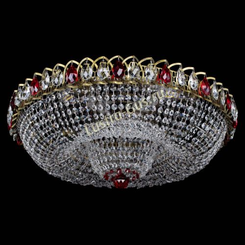 Люстра Водоворот Купол под бронзу Красный в Новокузнецке Гусь Хрустальный