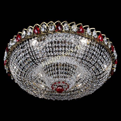 Люстра Водоворот Купол под бронзу Красный в Новокузнецке Гусь Хрустальный