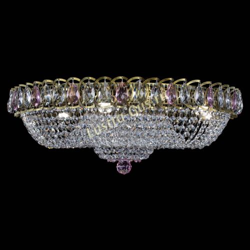 Люстра Водоворот Купол под бронзу Розовый в Новокузнецке Гусь Хрустальный