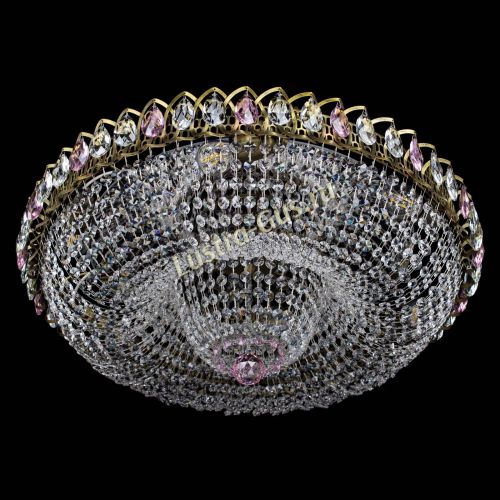 Люстра Водоворот Купол под бронзу Розовый в Новокузнецке Гусь Хрустальный