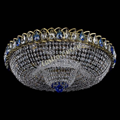 Люстра Водоворот Купол под бронзу Синий в Новокузнецке Гусь Хрустальный