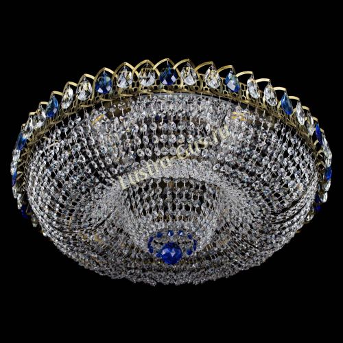 Люстра Водоворот Купол под бронзу Синий в Новокузнецке Гусь Хрустальный