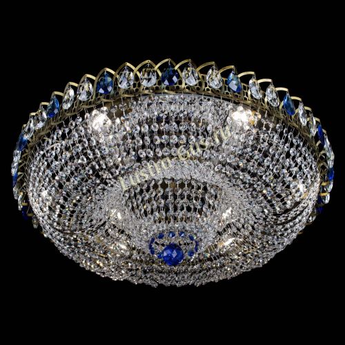 Люстра Водоворот Купол под бронзу Синий в Новокузнецке Гусь Хрустальный