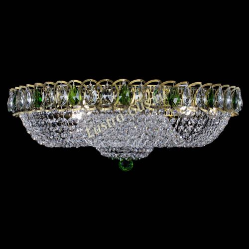 Люстра Водоворот Купол под бронзу Зеленый в Новокузнецке Гусь Хрустальный