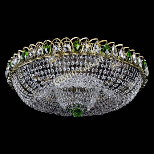 Люстра Водоворот Купол под бронзу Зеленый в Новокузнецке Гусь Хрустальный