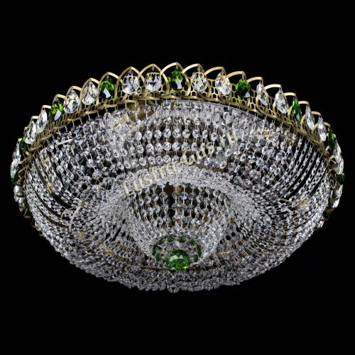 Люстра Водоворот Купол под бронзу Зеленый в Новокузнецке Гусь Хрустальный