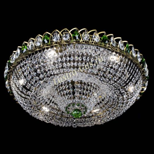 Люстра Водоворот Купол под бронзу Зеленый в Новокузнецке Гусь Хрустальный