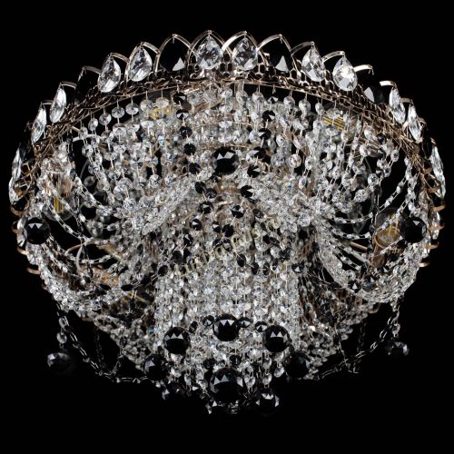 Люстра Водоворот Ольга шар черная в Новокузнецке Гусь Хрустальный