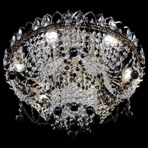 Люстра Водоворот Ольга шар черная в Новокузнецке Гусь Хрустальный