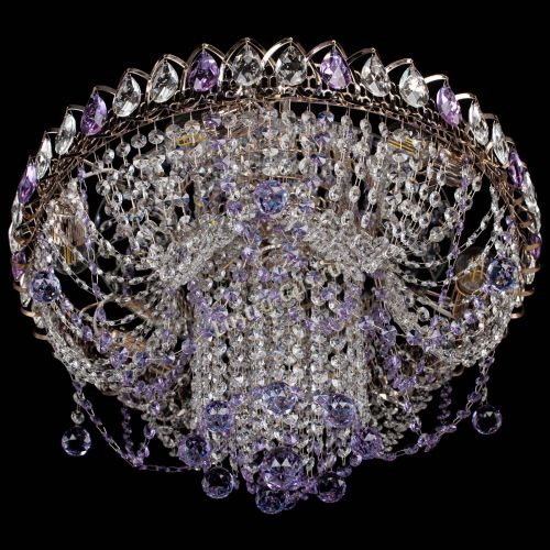 Люстра Водоворот Ольга шар фиолетовая в Новокузнецке Гусь Хрустальный