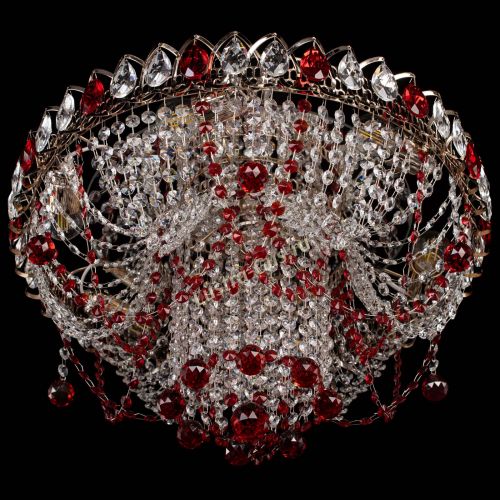 Люстра Водоворот Ольга шар красная в Новокузнецке Гусь Хрустальный