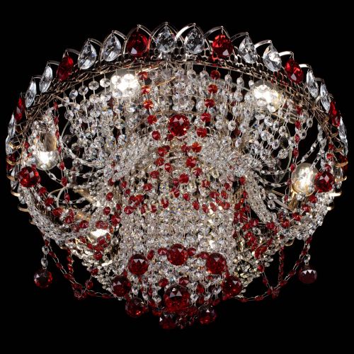 Люстра Водоворот Ольга шар красная в Новокузнецке Гусь Хрустальный