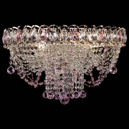 Люстра Водоворот Ольга шар розовая в Новокузнецке Гусь Хрустальный