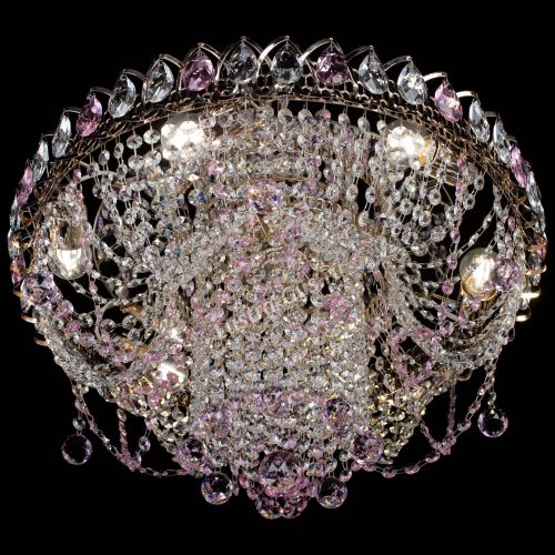 Люстра Водоворот Ольга шар розовая в Новокузнецке Гусь Хрустальный