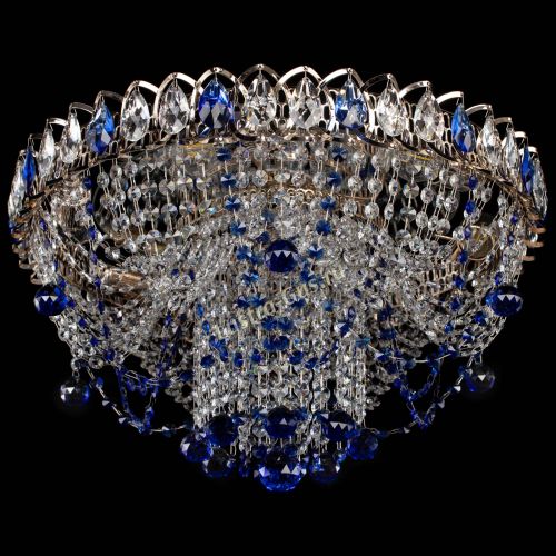 Люстра Водоворот Ольга шар синяя в Новокузнецке Гусь Хрустальный