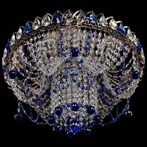 Люстра Водоворот Ольга шар синяя в Новокузнецке Гусь Хрустальный