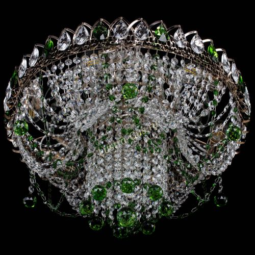Люстра Водоворот Ольга шар зеленая в Новокузнецке Гусь Хрустальный