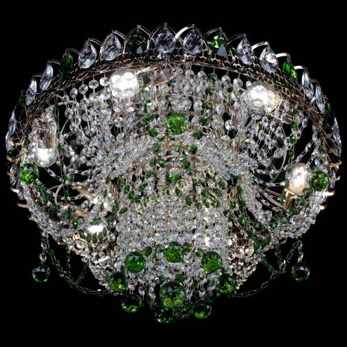 Люстра Водоворот Ольга шар зеленая в Новокузнецке Гусь Хрустальный
